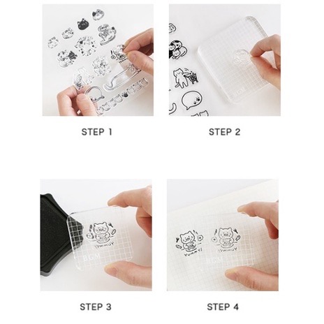 日本 BGM 水晶印章 文具 透明印章 clear stamp 印章 文具控 手帳配件 手作 拼貼 【文具室務】-細節圖4