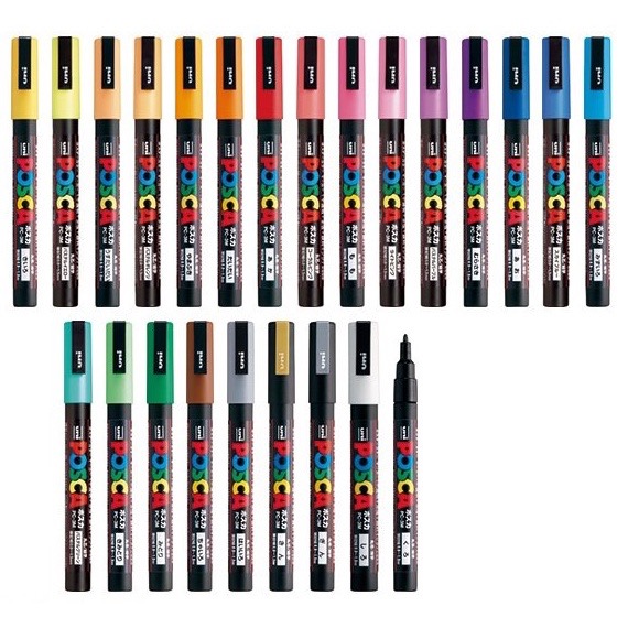 【文具室務】UNI 三菱 POSCA PC-3M 水性麥克筆 簽字筆 細字 丸芯 不透明水性顏料-細節圖3