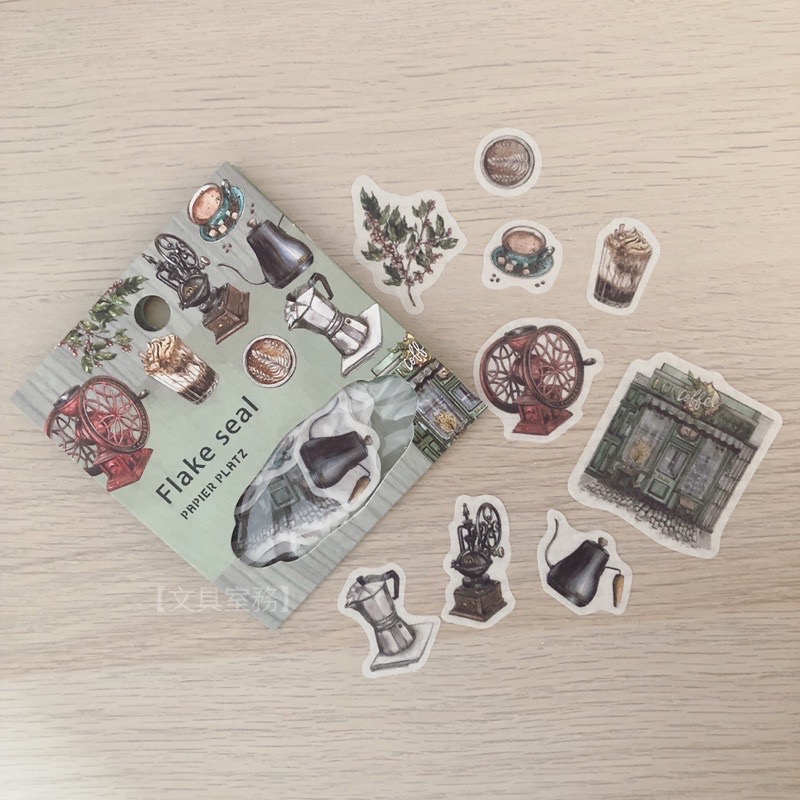 【文具室務】日本 LINCHIANING x Papier Platz 和紙軋形貼紙 和紙貼紙 貼紙包 咖啡 文具 郵件-細節圖3