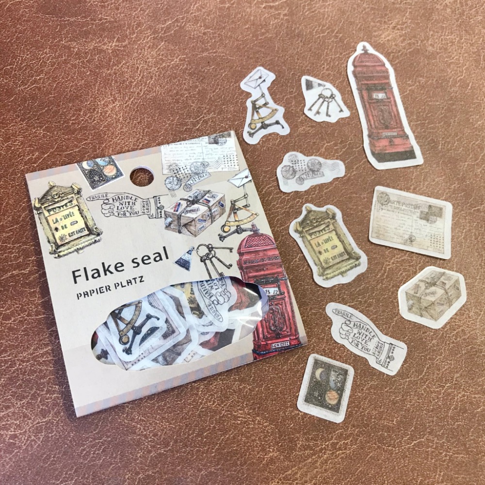 【文具室務】日本 LINCHIANING x Papier Platz 和紙軋形貼紙 和紙貼紙 貼紙包 咖啡 文具 郵件-細節圖6