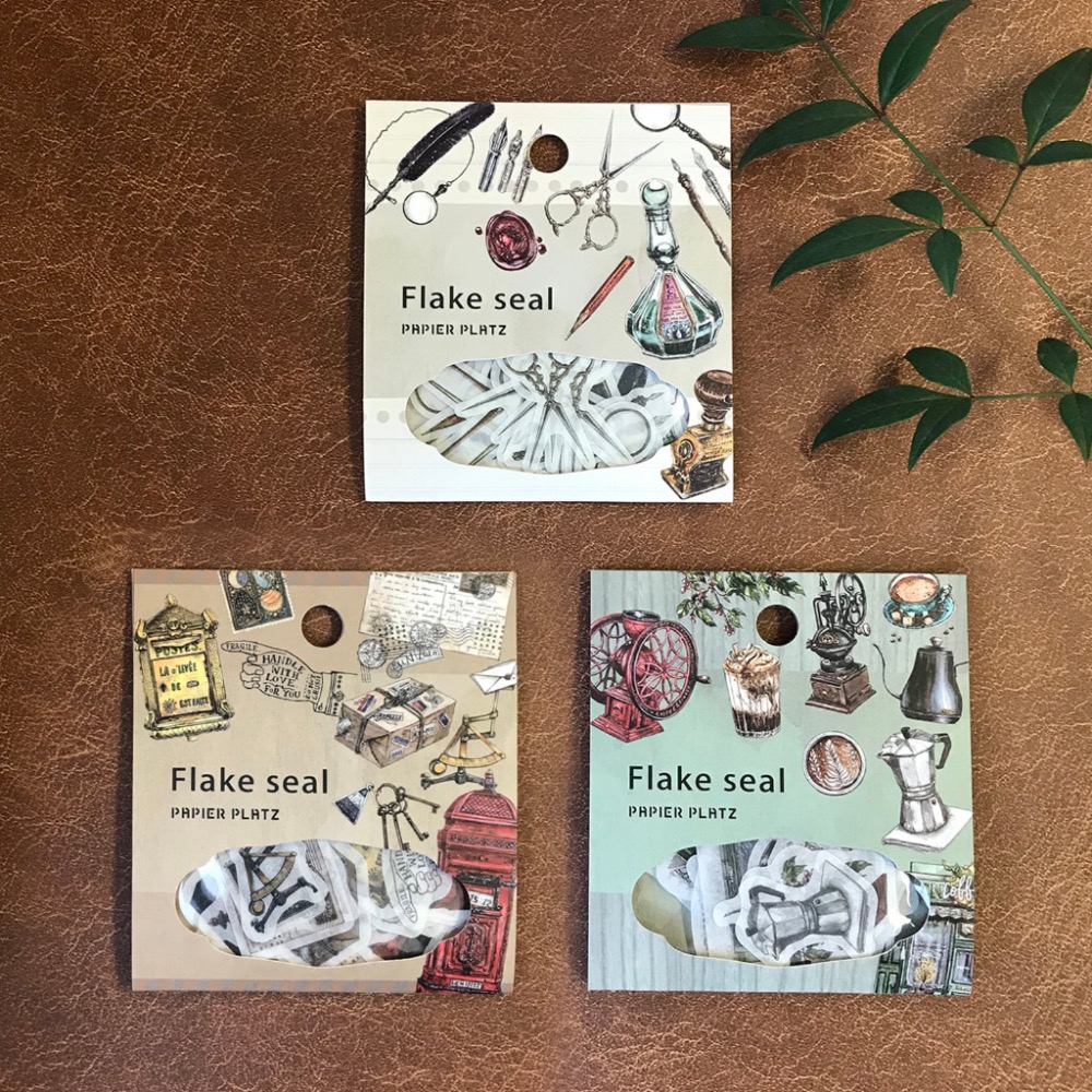 【文具室務】日本 LINCHIANING x Papier Platz 和紙軋形貼紙 和紙貼紙 貼紙包 咖啡 文具 郵件-細節圖7