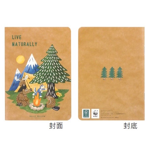 日本 OKATAOKA 露營熊 A6點陣筆記本 方眼 記事本 Greeting Life 【文具室務】-細節圖2