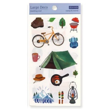 【文具室務】日本 Pine Book 露營 貼紙 手帳素材 拼貼 日本製 帳篷 旅行 腳踏車 裝飾貼紙-細節圖3
