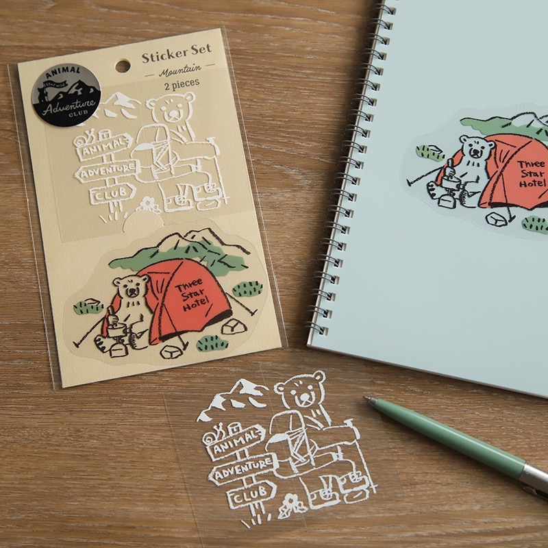 【文具室務】日本 RYU RYU 中島良治 中島良二 防水貼紙  貼紙 行李箱貼紙 筆電貼紙 動物探險俱樂部-細節圖2