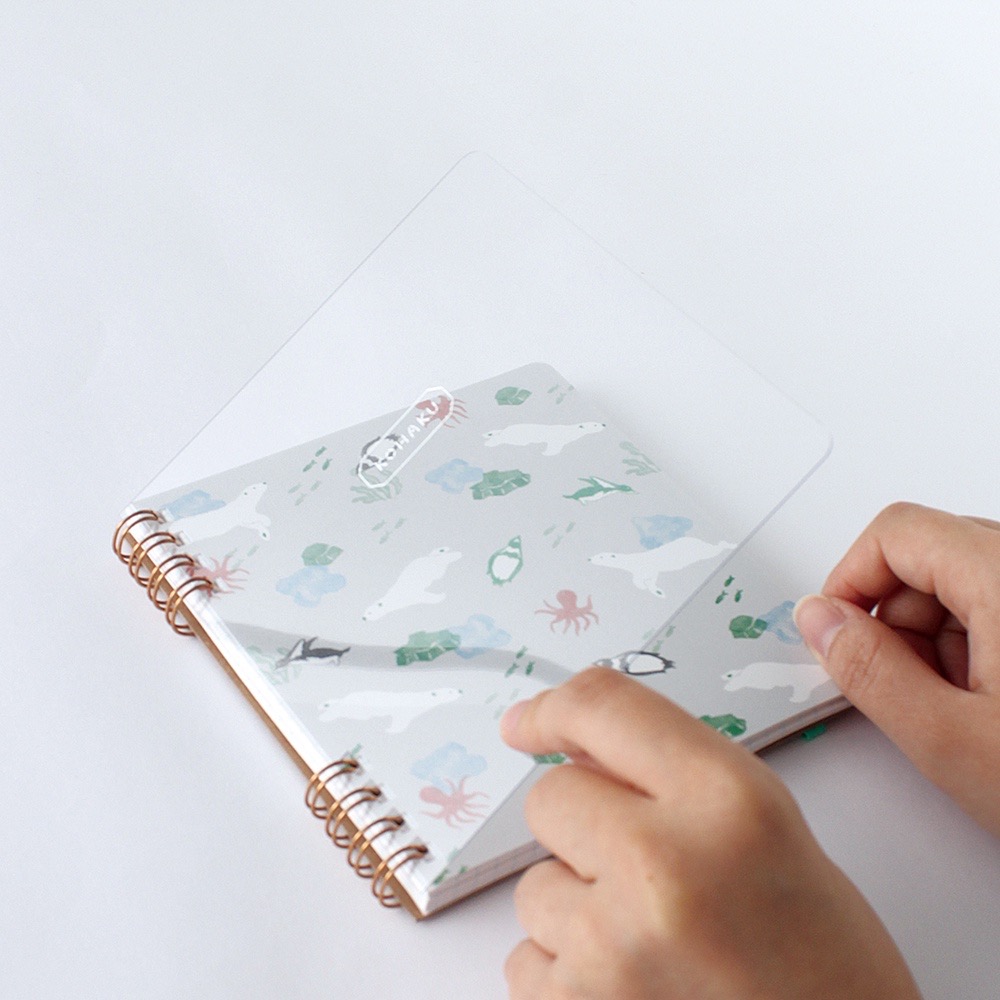 【文具室務】日本 Green Flash KOHAKU 透明方型筆記本 方眼 筆記本 北極熊 剉冰 冰飲 記事本-細節圖2