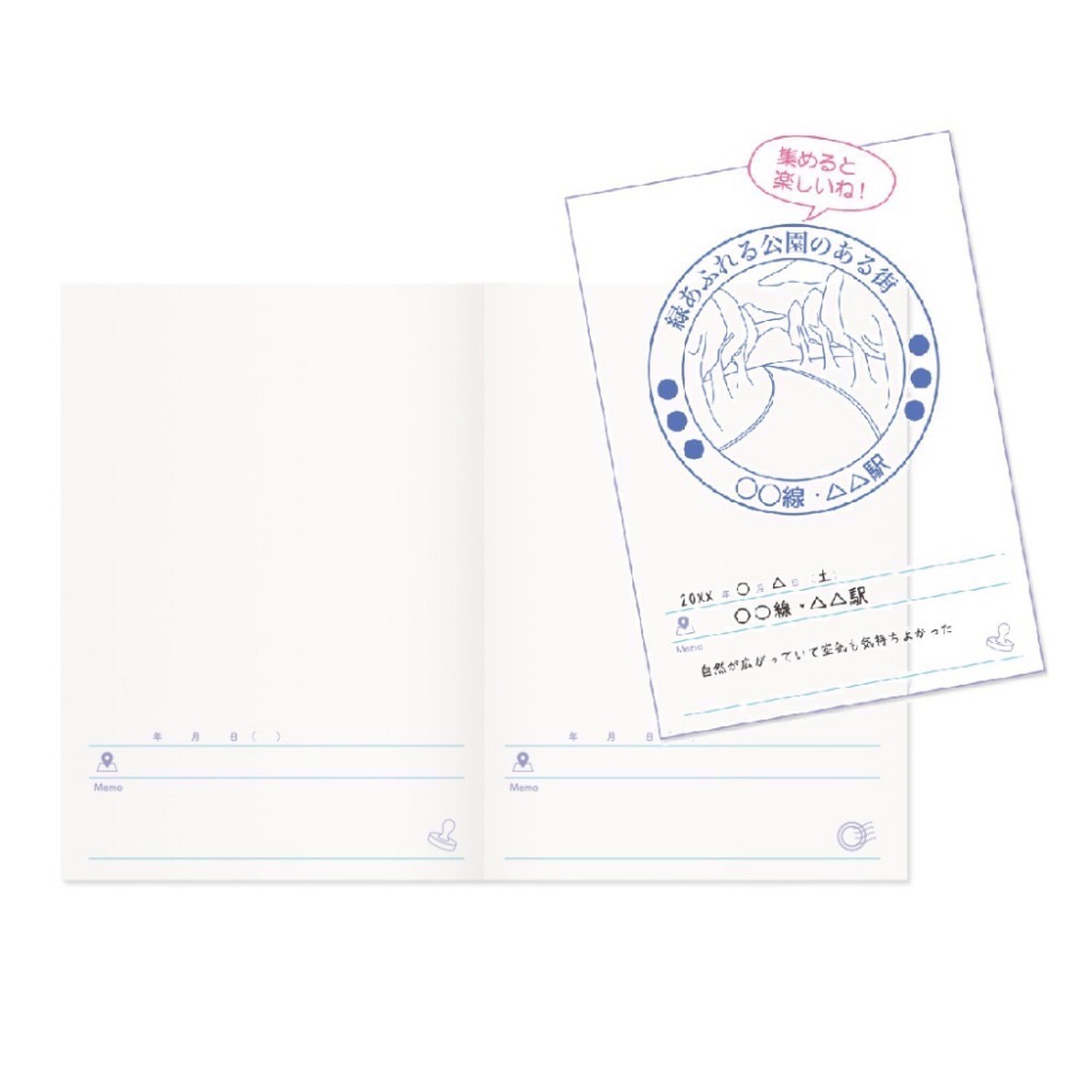 【文具室務】日本 cubix Stamp book 蓋章收藏紀念筆記本 印章紀錄本 A6 集章本 記事本 筆記本 日本製-細節圖4
