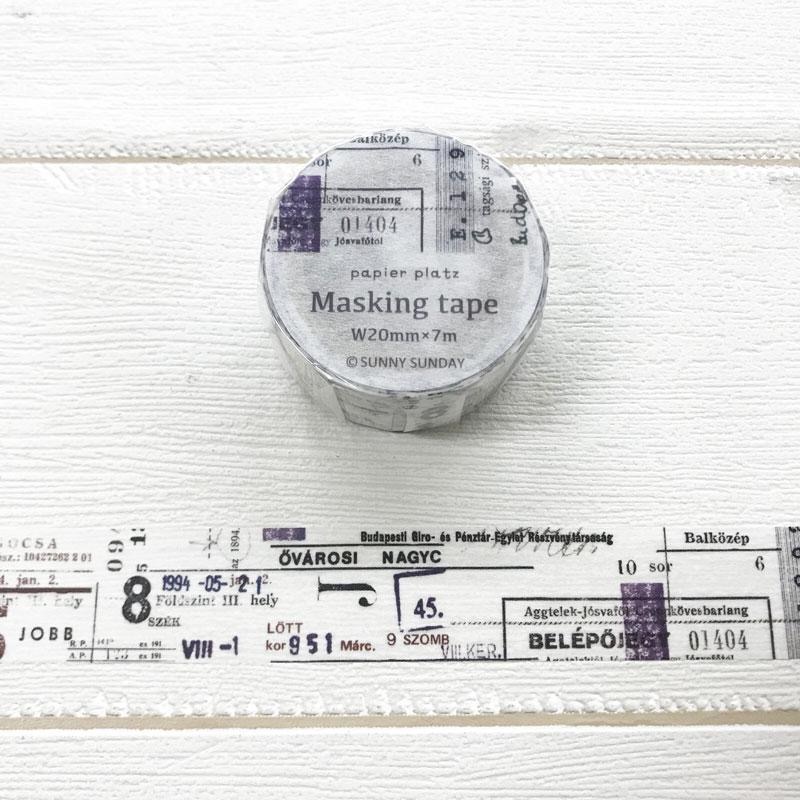 【文具室務】 PAPIER PLATZ x SUNNY SUNDAY 黑白戳印 紙膠帶 和紙膠帶 手帳素材 日本製-細節圖2