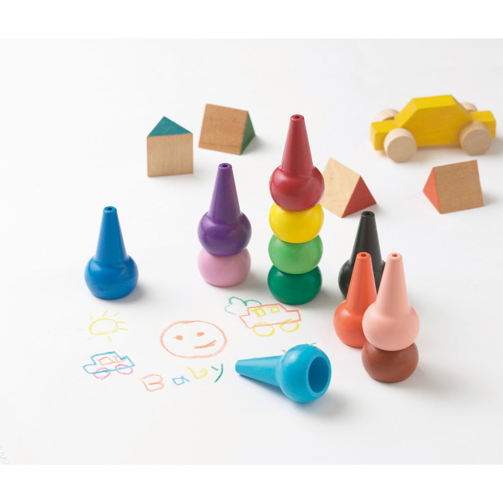 【文具室務】日本 AOZORA Baby Color 兒童安全無毒蠟筆 6色 12色 寶寶蠟筆 嬰幼兒蠟筆 蠟筆 學齡前-細節圖3