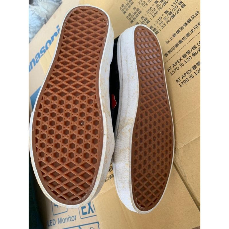 零碼出清 無原鞋盒 Vans高筒滑板鞋 米白色黑色 US7(25cm)-細節圖2
