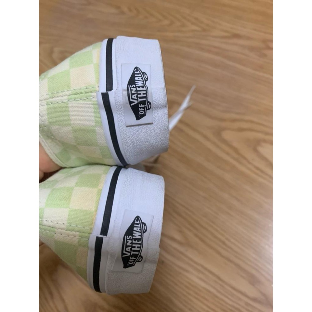 全新零碼 VANS 綠棋盤格滑板鞋男女可穿(25.5cm)-細節圖3