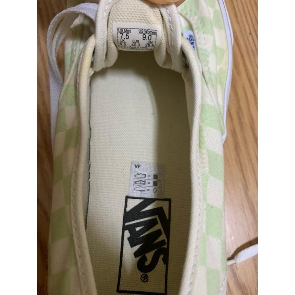 全新零碼 VANS 綠棋盤格滑板鞋男女可穿(25.5cm)-細節圖2