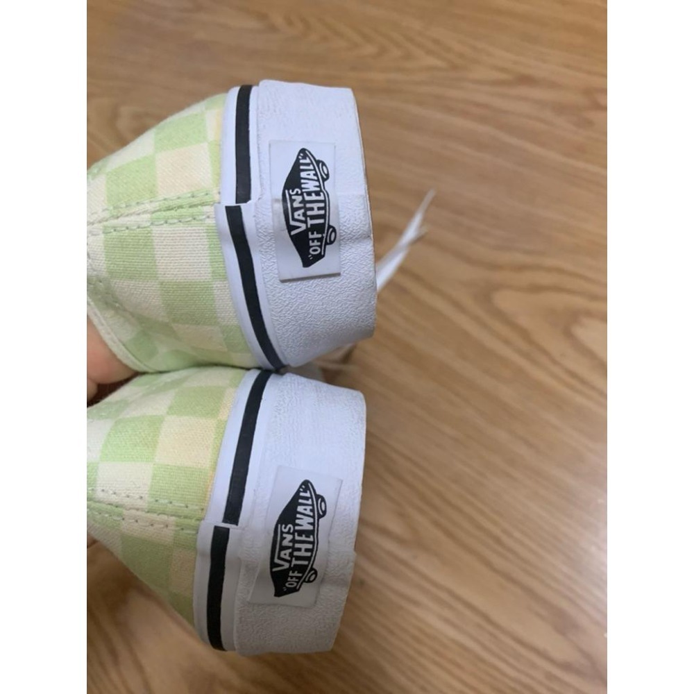 全新零碼 VANS 綠棋盤格滑板鞋男女可穿(25.5cm)-細節圖3