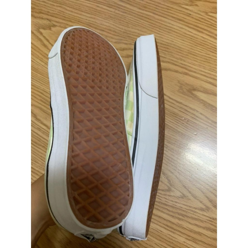 全新零碼 VANS 綠棋盤格滑板鞋男女可穿(25.5cm)-細節圖5
