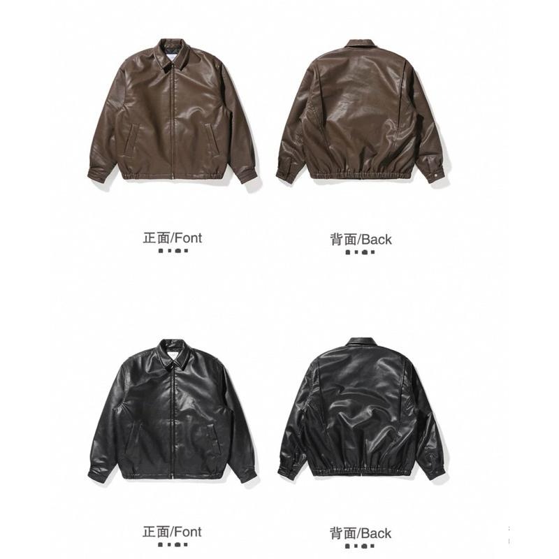 全新版型偏大 美式基礎簡約純色PU皮衣棉服索羅娜科技棉外套-細節圖7
