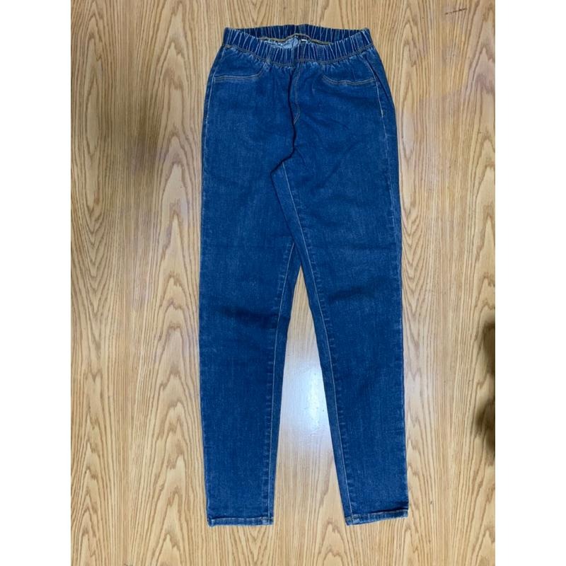 二手極新 女版直筒牛仔褲Lycra萊卡彈性布料 淺藍 中藍 M-細節圖3