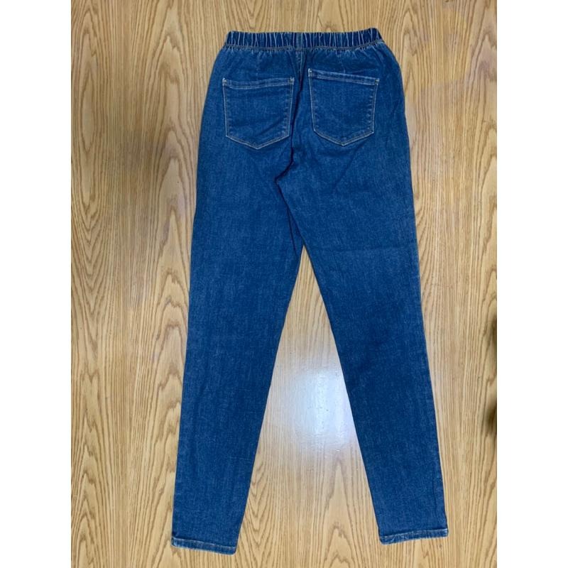 二手極新 女版直筒牛仔褲Lycra萊卡彈性布料 淺藍 中藍 M-細節圖4