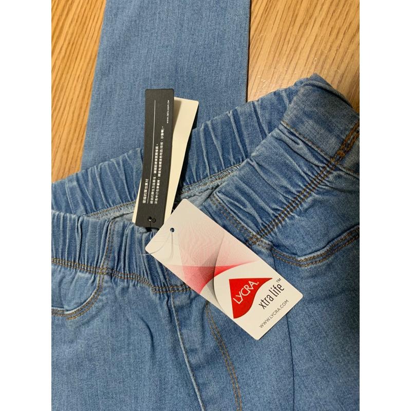 二手極新 女版直筒牛仔褲Lycra萊卡彈性布料 淺藍 中藍 M-細節圖5