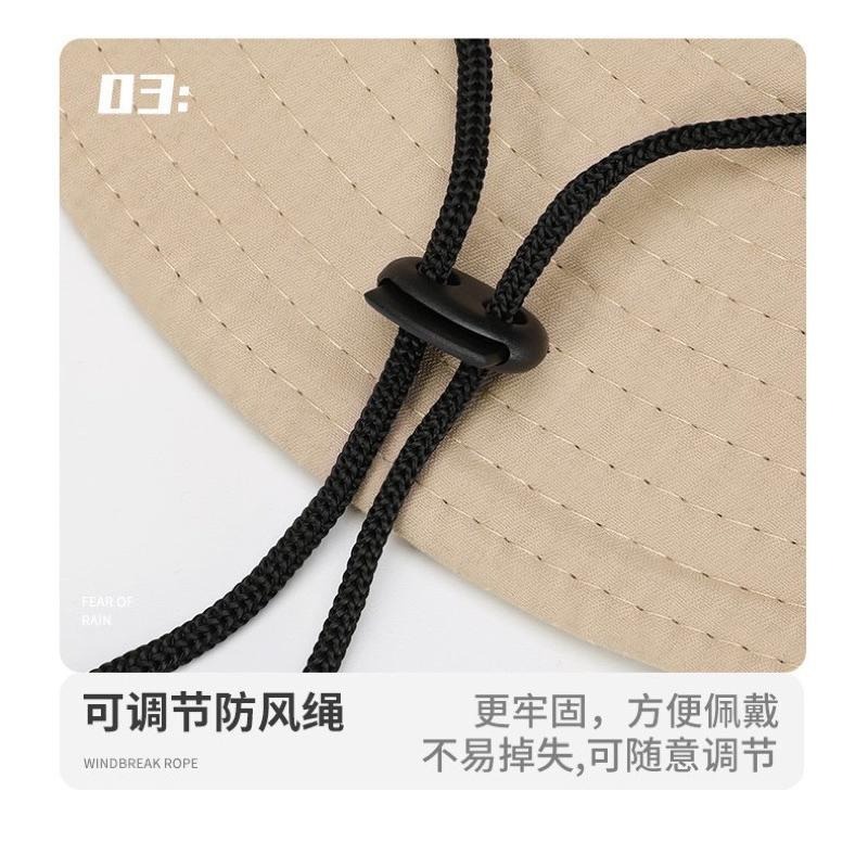 全新 防曬帽 漁夫帽 登山 遮陽防紫外線 深灰色-細節圖3