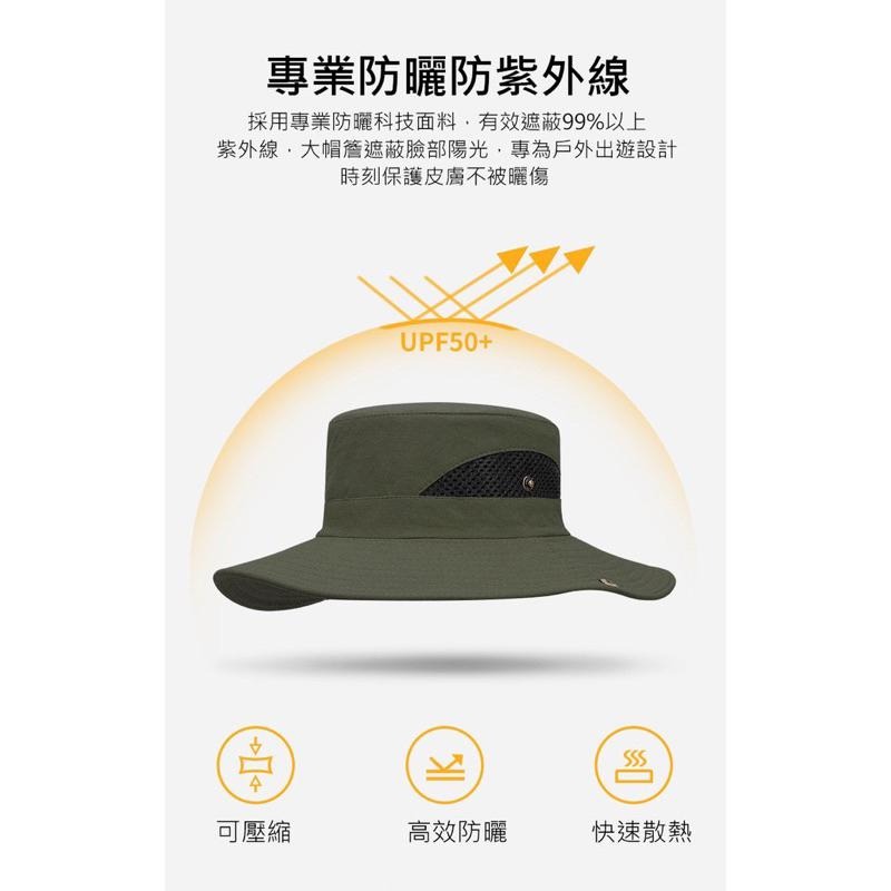 全新 防曬帽 漁夫帽 登山 遮陽防紫外線 深灰色-細節圖7