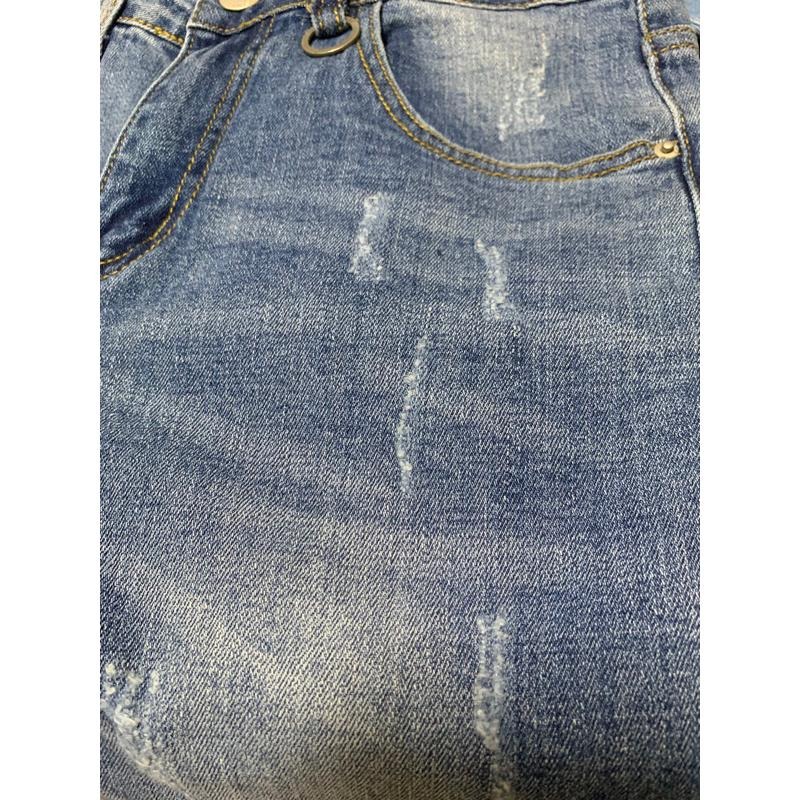 全新 男版重磅刀割破壞直筒 牛仔褲-細節圖4