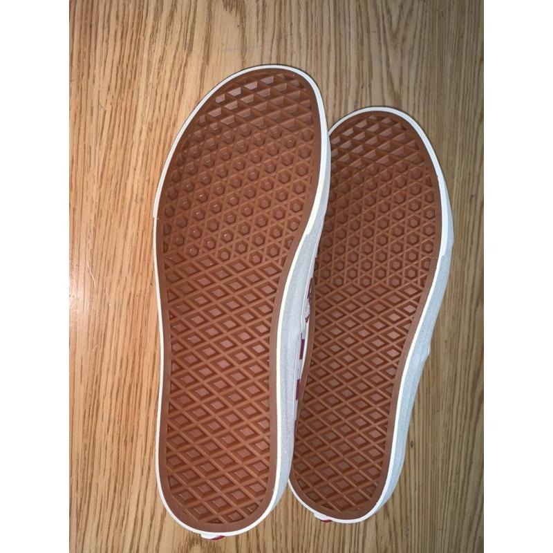 全新 Vans authentic 滑板 酒紅棋盤格26cm-細節圖2