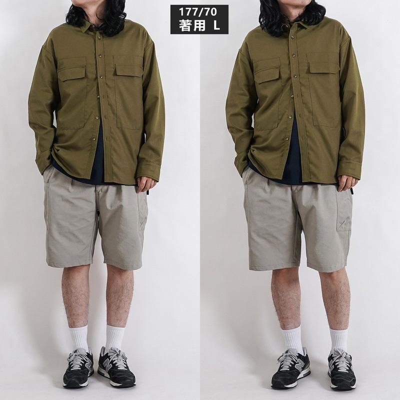 全新 JKS日韓街頭 斜紋 軍事風格 特殊色 OK 軍裝雙袋剪裁 薄款 長袖休閒襯衫  橄欖綠S號-細節圖4