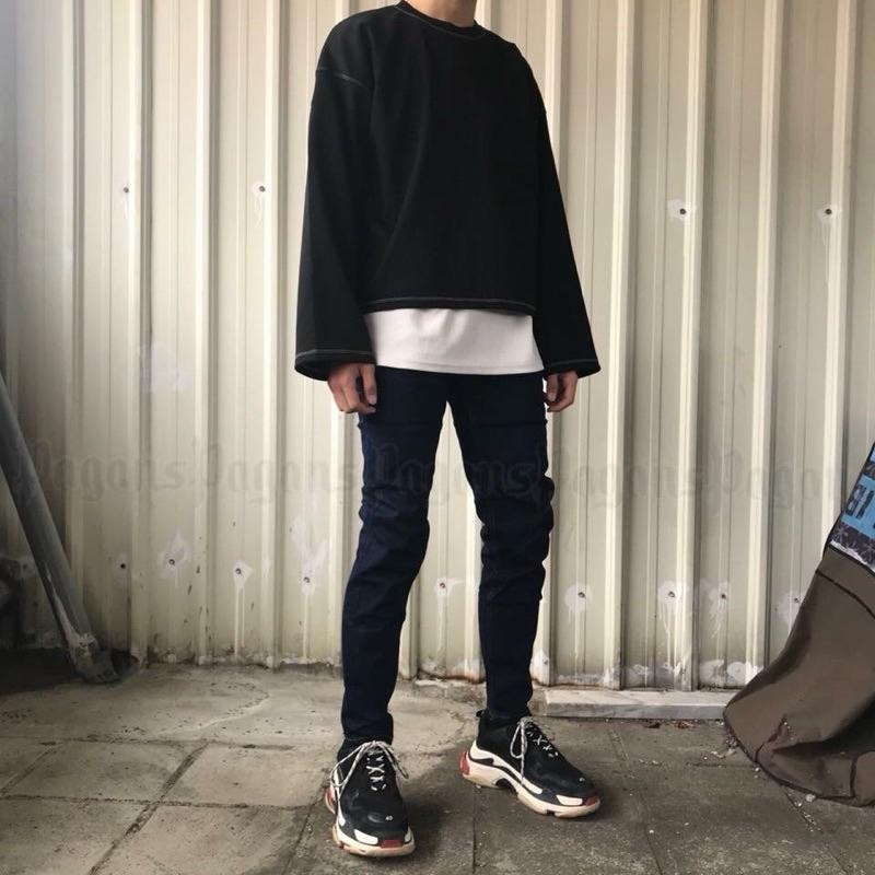 全新韓國 重磅 超彈性 丹寧 牛仔褲 修身 窄版 牛仔長褲 男生 長褲 百搭 休閒-細節圖4