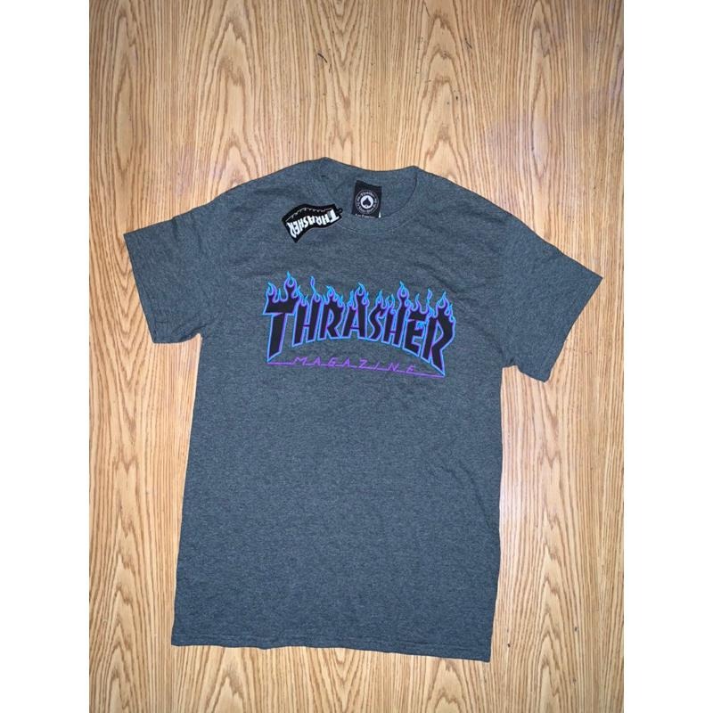 全新THRASHER 紫火焰 LOGO短T 日線T-細節圖2