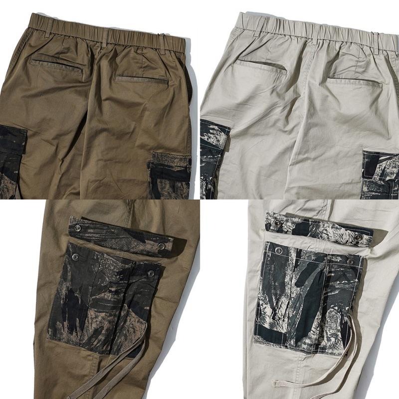 全新 JKS 日韓街頭 六口袋 拼接 迷彩 修身 錐型 OK 休閒長褲-細節圖3