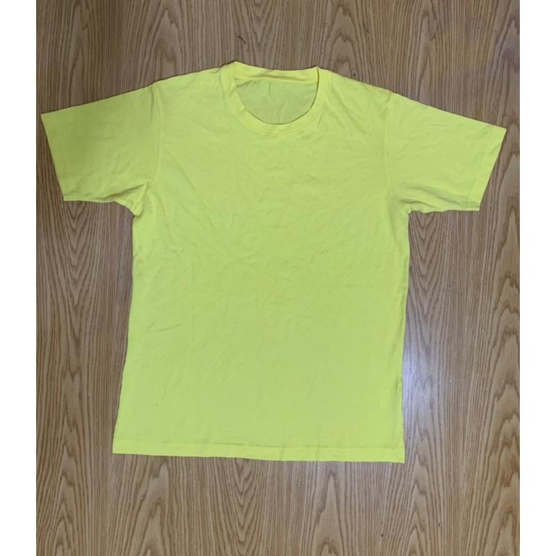 男款UNIQLO 圓領短T 黃色L號-細節圖2