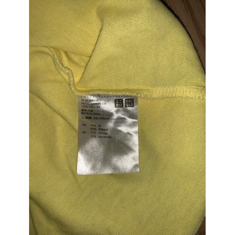 男款UNIQLO 圓領短T 黃色L號-細節圖4