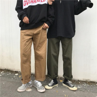 全新 打摺寬寬褲 直筒褲 卡其褲 L號 軍綠 黑色