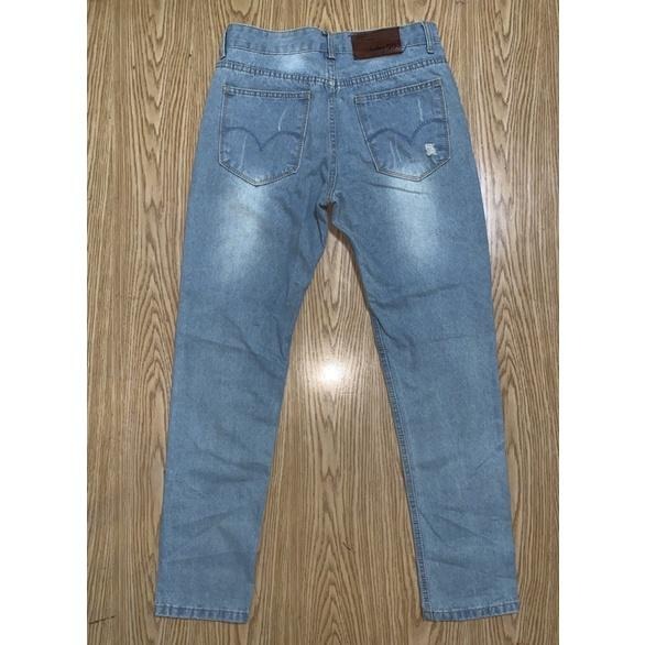 全新 男版直筒刷破牛仔褲31腰-細節圖2