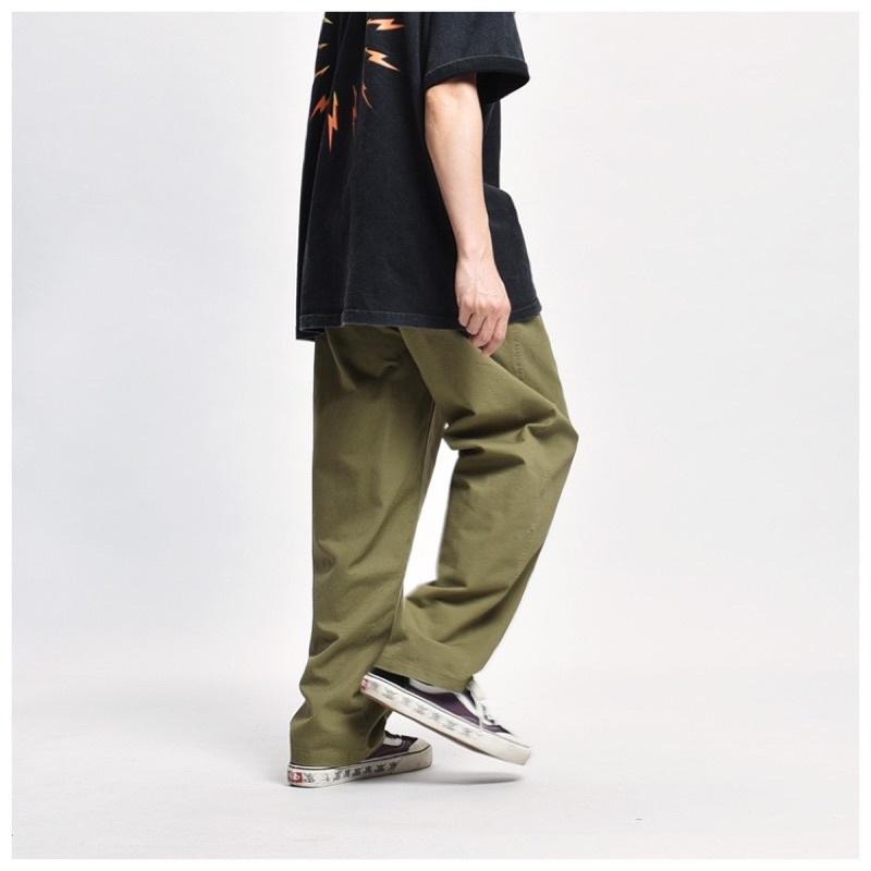 全新現貨 工裝寬褲 快拆帶設計 黑色 卡其色 軍綠色#9103-細節圖3