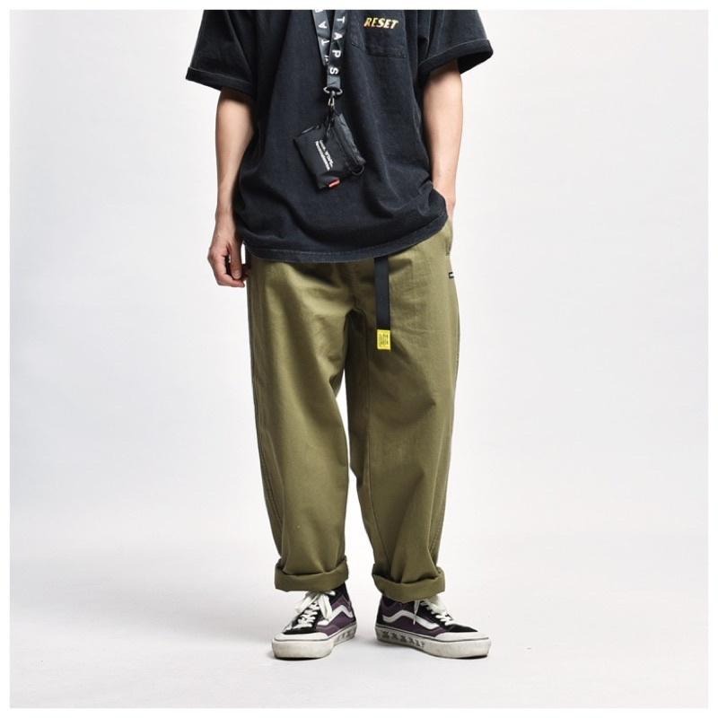 全新現貨 工裝寬褲 快拆帶設計 黑色 卡其色 軍綠色#9103-細節圖4