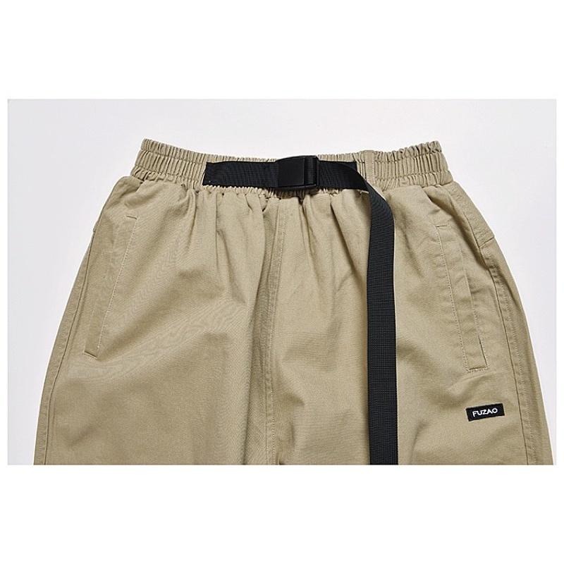 全新現貨 工裝寬褲 快拆帶設計 黑色 卡其色 軍綠色#9103-細節圖7