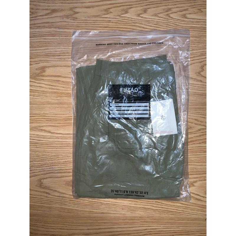 全新現貨 工裝寬褲 快拆帶設計 黑色 卡其色 軍綠色#9103-細節圖9