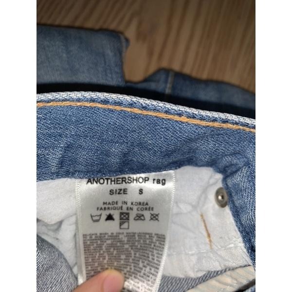 全新 韓國製🇰🇷ANOTHERSHOP 韓製 潑漆破壞牛仔褲 直筒褲 S號-細節圖4