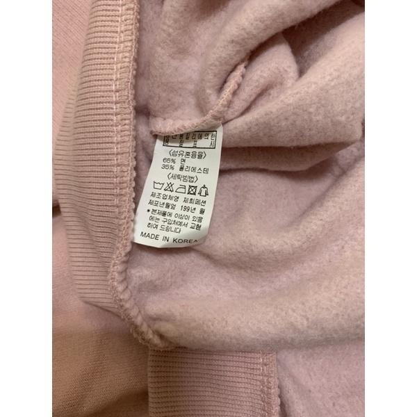 全新韓國製🇰🇷男版內刷毛大學T 豆粉色F號-細節圖3