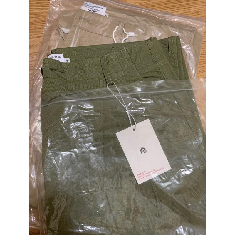 全新現貨 日系工裝褲 寬褲 微錐型M號 軍綠#9212-細節圖8