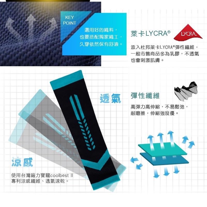 全新未使用 FAV袖套 /台灣製 / 防曬袖套 / 涼感 / 萊卡彈性 壓縮袖套 單支入 單手-細節圖4