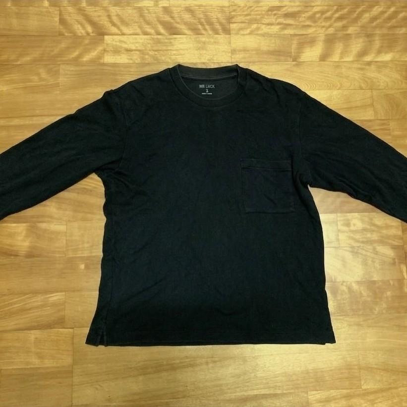 二手 男版寬版Uniqlo棉口袋上衣 7分袖 黑色 灰色 M號-細節圖4
