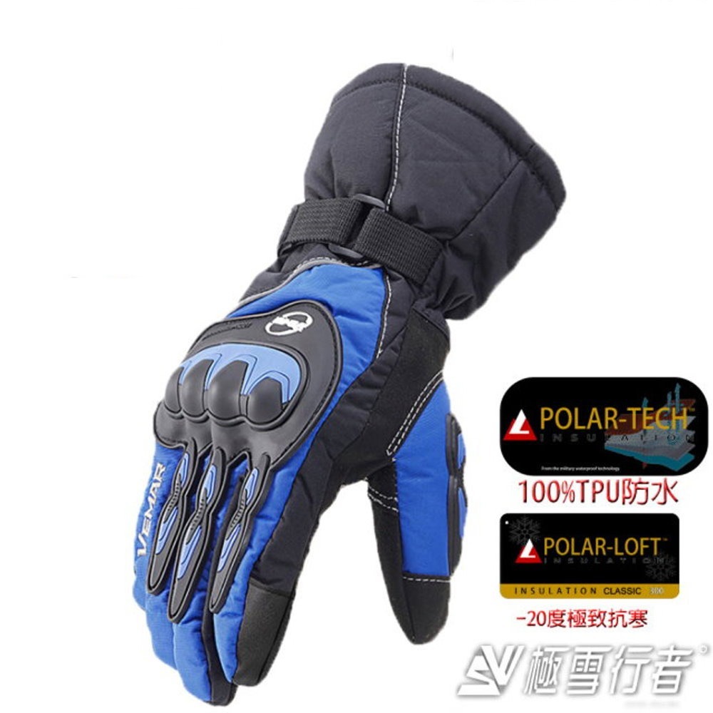 【極雪行者】SW-WP1進口POLAR-TECH防水防摔防滑厚橡膠觸控重機手套-規格圖3