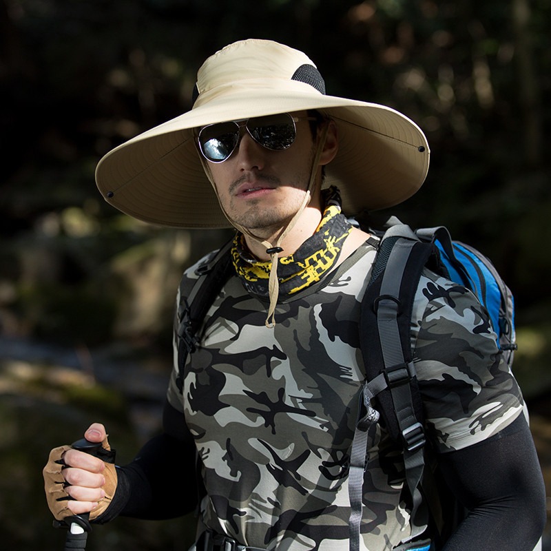 【山野行者】MW-0988抗UV50+超大帽檐防潑水6H戶外防曬兩用帽-規格圖5