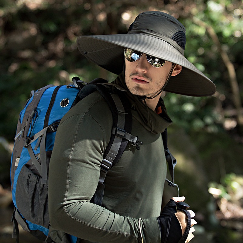 【山野行者】MW-0988抗UV50+超大帽檐防潑水6H戶外防曬兩用帽-規格圖5