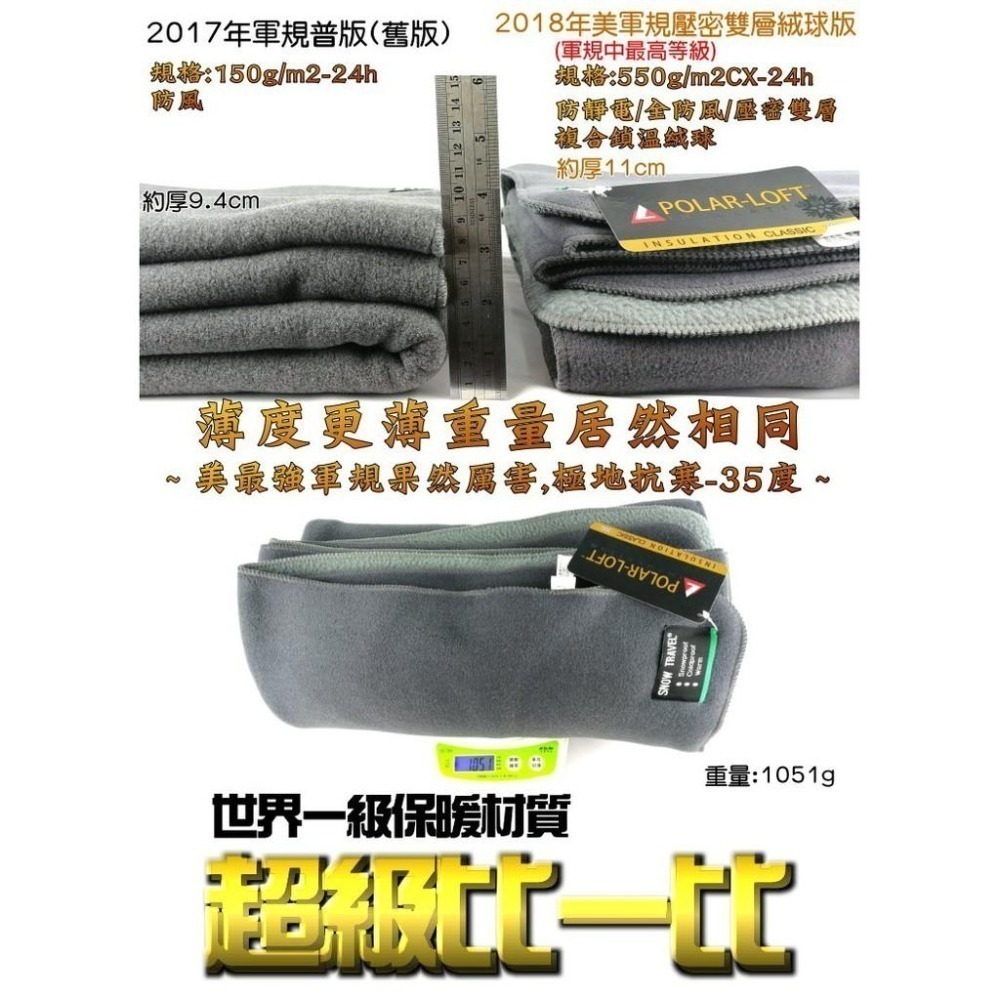 【SNOW TRAVEL】SW-550G台灣製軍規 POLAR-LOFT纖維550G/M2-CP24H防風超保暖軍用毯-細節圖5