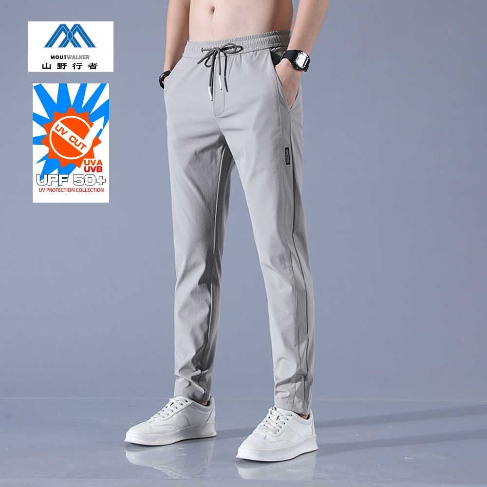 [山野行者]MW-812(男款)抗UV冰絲超透氣速乾四面彈鬆緊綁帶式男女戶外郊山休閒長褲-規格圖4