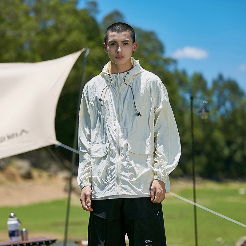 [山野行者]MW-2350(男款)春夏外套/抗UV50UPF認證防曬防潑水寬鬆型雙口袋超涼透氣帶帽/腰部可收緊-細節圖2