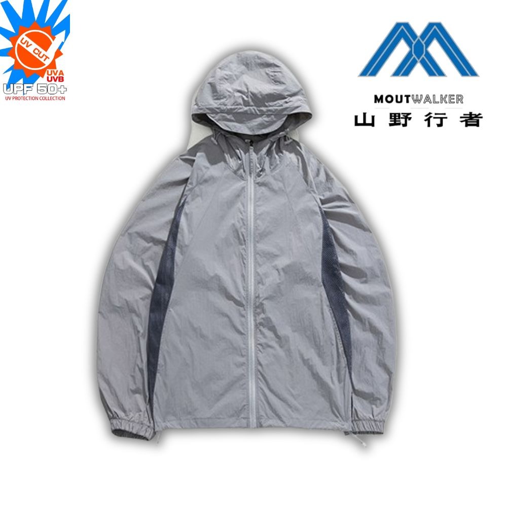 [山野行者]MW-W58(女款)抗UV50認證防曬竹纖寬鬆型腋下大面透氣網超涼帶帽可收緊男女郊山春夏外套-細節圖3