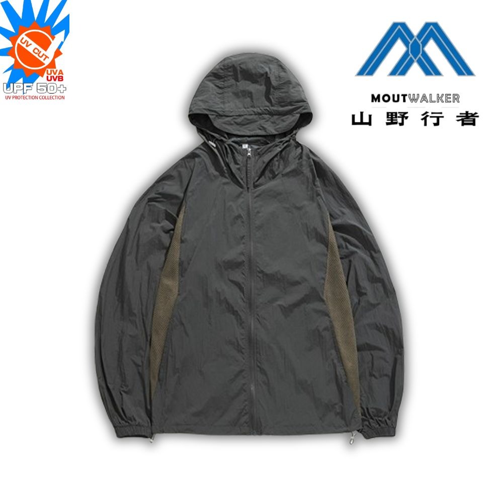 [山野行者]MW-W58(男款)抗UV50認證防曬竹纖寬鬆型腋下大面透氣網超涼帶帽可收緊男女郊山春夏外套-規格圖4